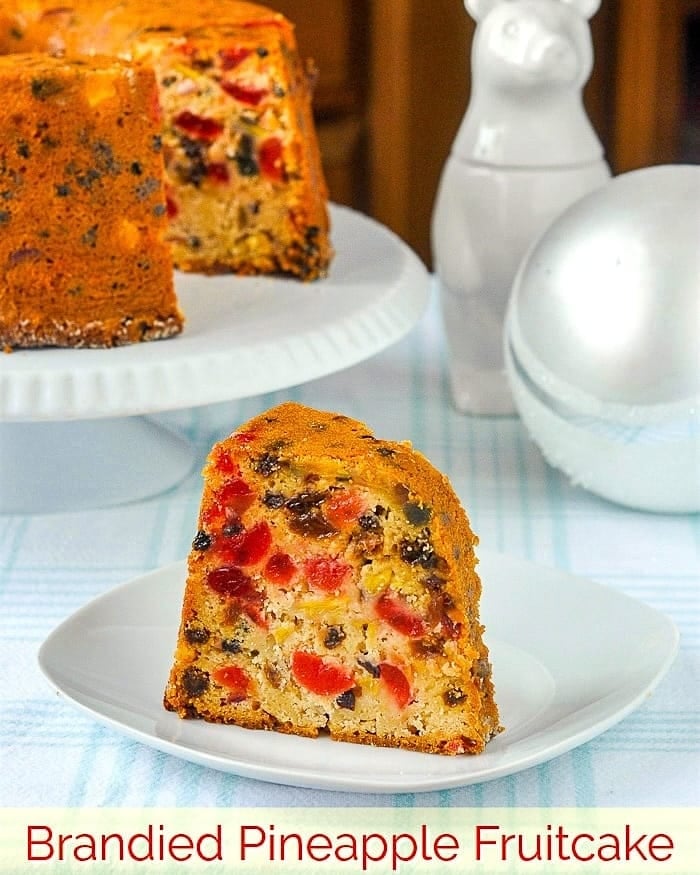 Pineapple Fruitcake photo with title text for Social media