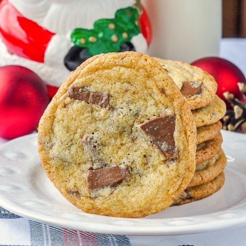 Terry's Chocolate Orange Chunk Cookies close up shot. s