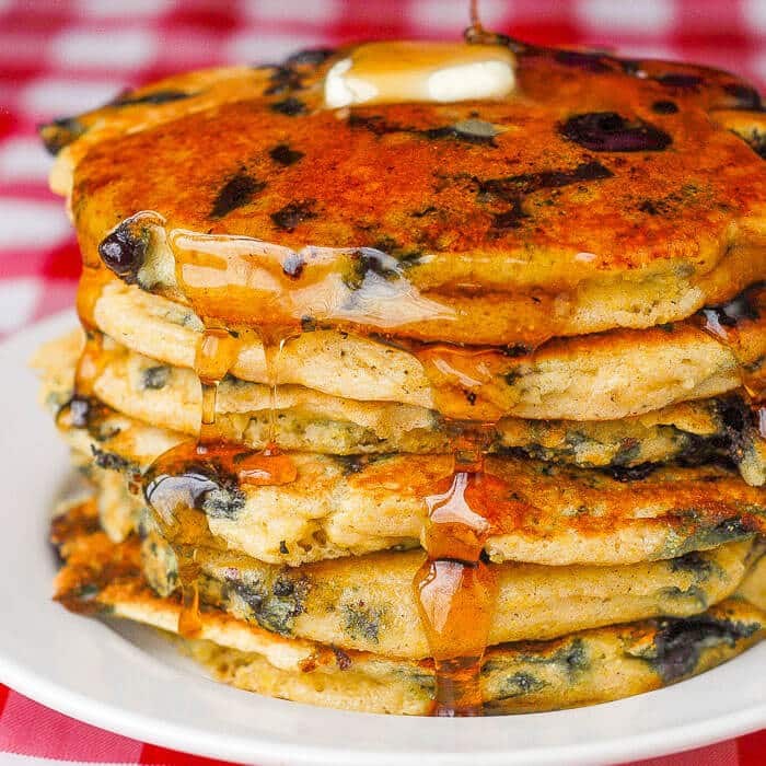 Blueberry Lemon Cornmeal Pancakes