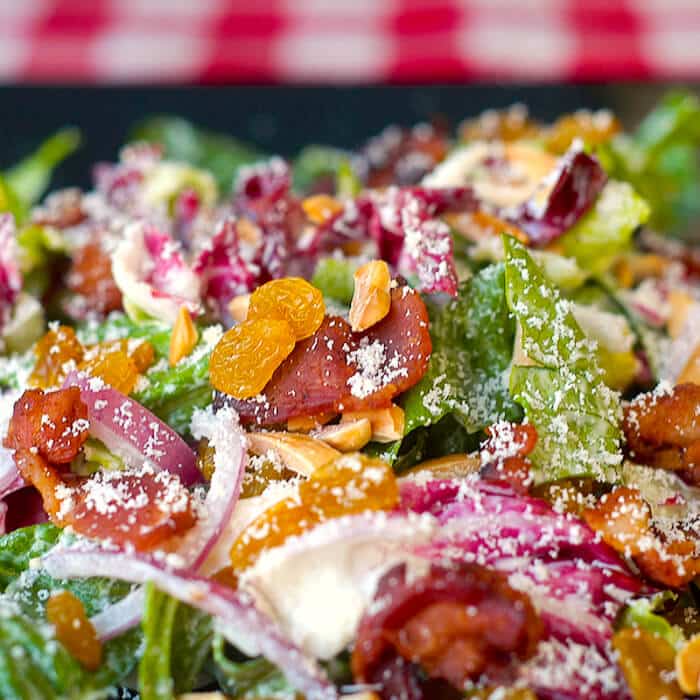 Radicchio Caesar Salad with Almonds - a different delicious twist on a classic!