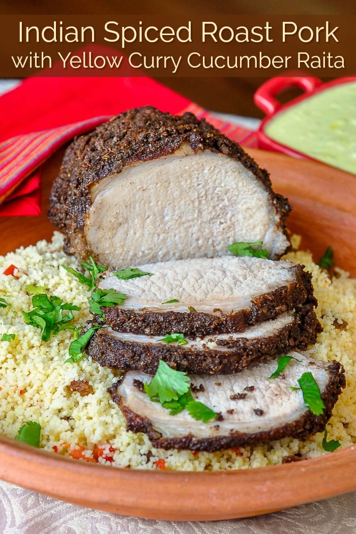 Indian Spiced Roast Pork photo with title text for Pinterest