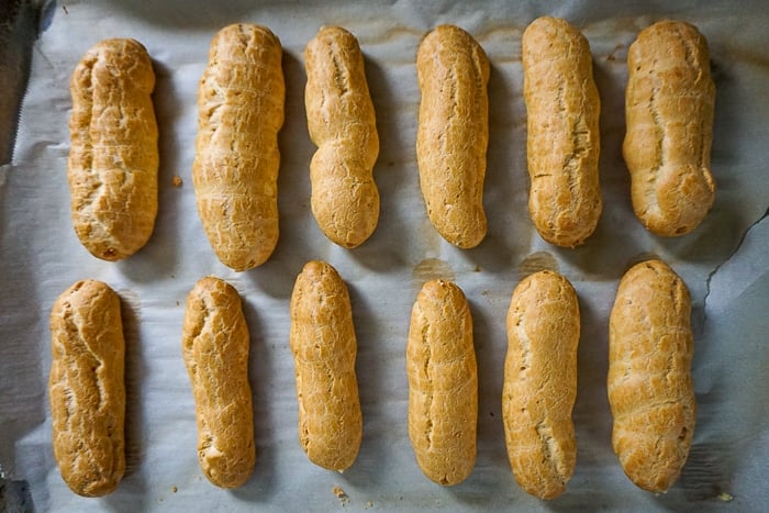 Let the choux pastries cool down