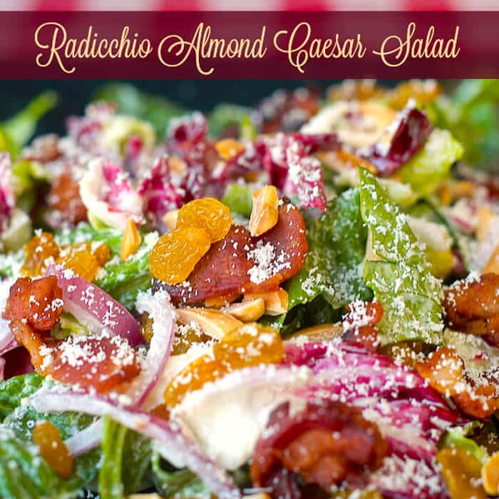 Radicchio Caesar Salad with Almonds - a different delicious twist on a classic!