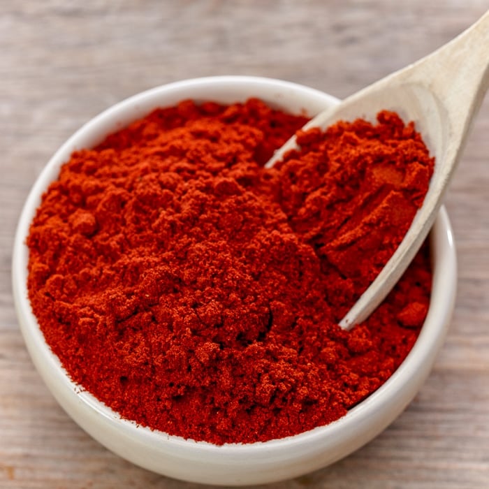 Smoked Paprika in a white bowl. Stock image