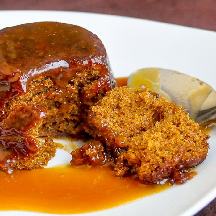 Sticky Toffee pudding close up photo