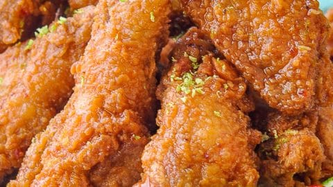 Chili Lime Sticky Crispy Chicken Wings close up photo