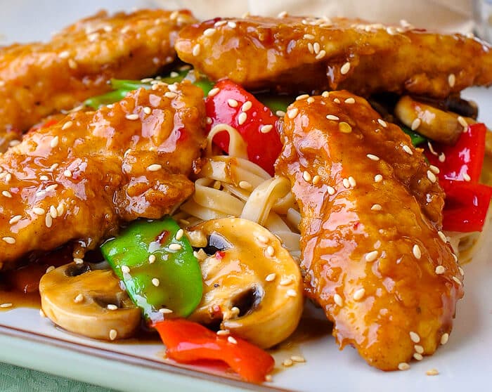 Crispy Oven Baked Low Fat Orange Hoisin Chicken