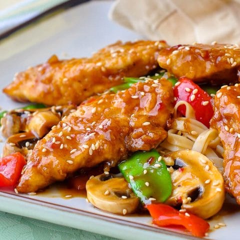 Crispy Oven Baked Low Fat Orange Hoisin Chicken