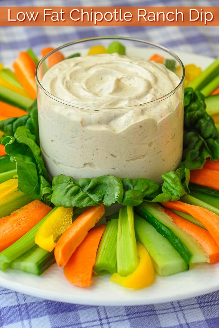 Low Fat Chipotle Ranch Dip photo with title text for Pinterest