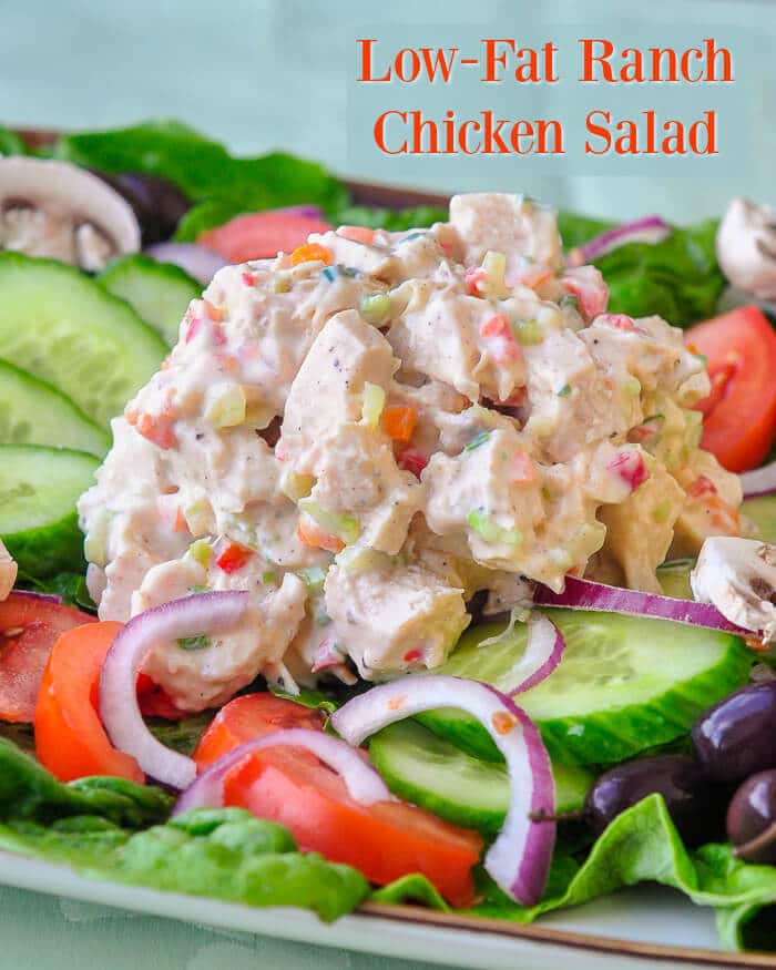 Low Fat Ranch Chicken Salad with text for Pinterest