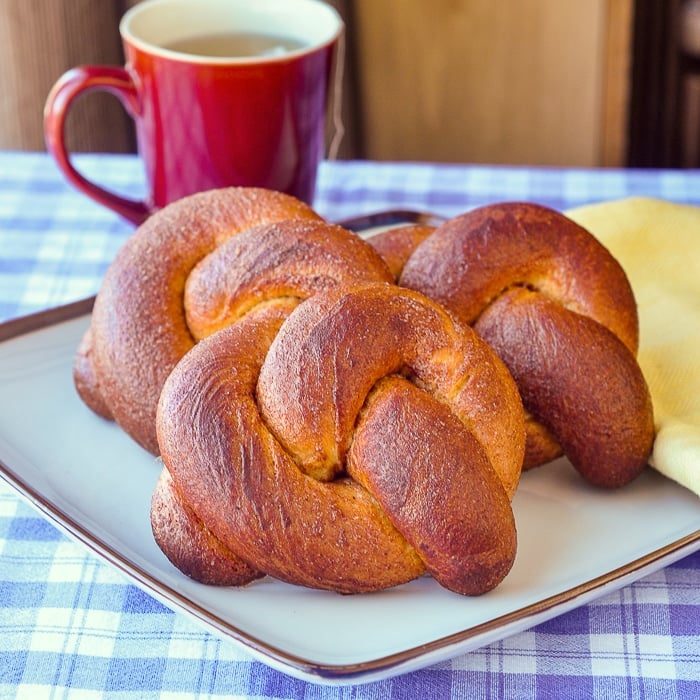 Brioche Cinnamon Knots without glaze