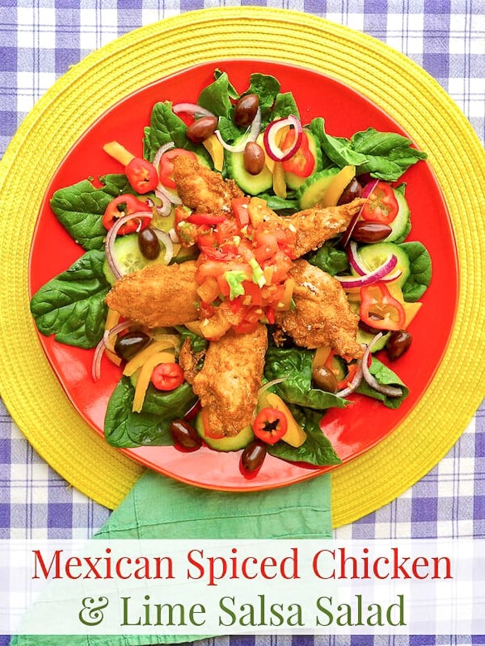 Mexican Spiced Chicken and Lime Salsa Salad image with title text.