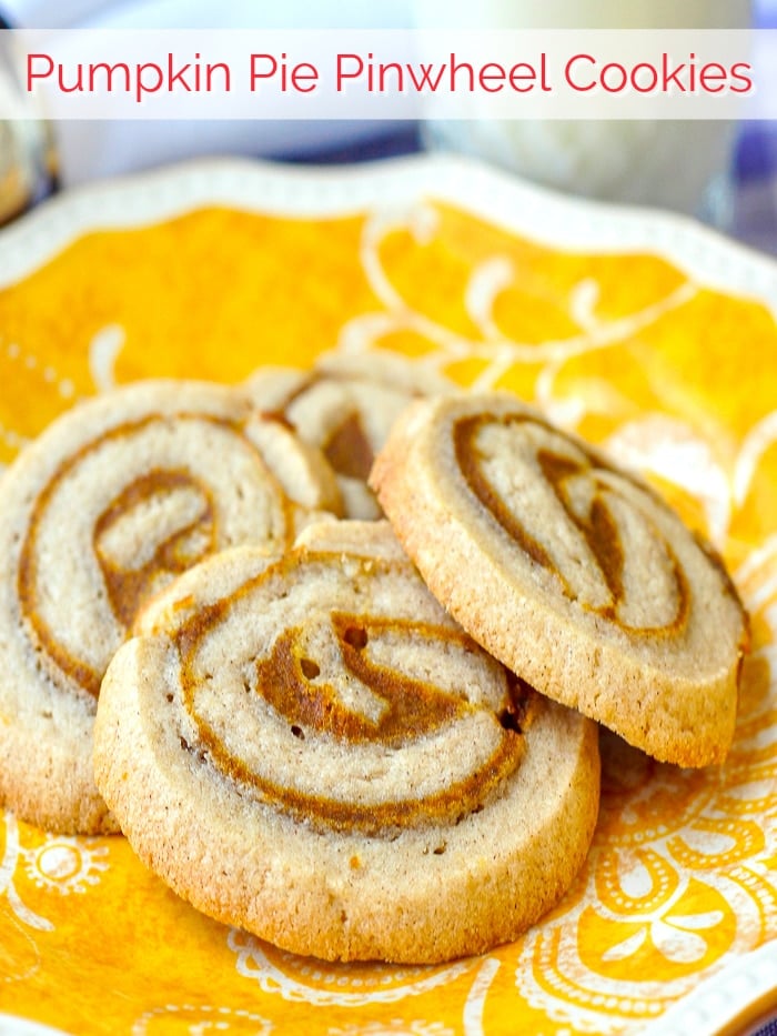 Pumpkin Pie Pinwheel Cookies photo with title text added for Pinterest