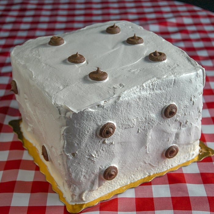 Black and White Cake made as a Dice Cake