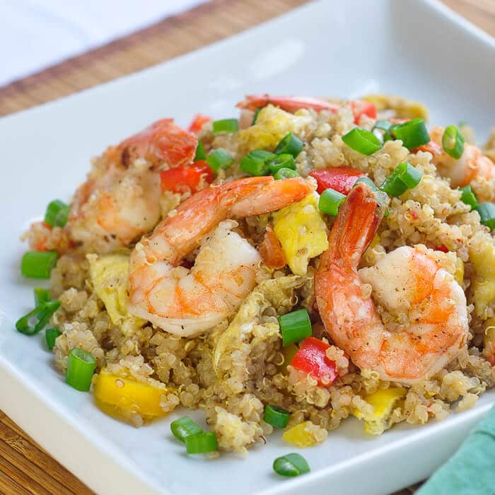 Egg Fried Quinoa with Shrimp