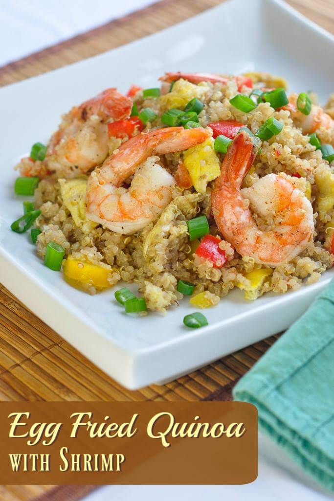 Egg Fried Quinoa with Shrimp a nutritious and tasty alternative to