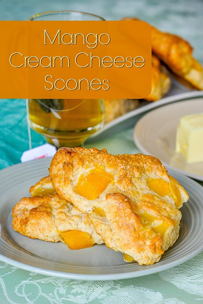 Mango Cream Cheese Scones image with title text for Pinterest