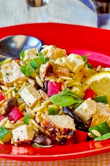 Mediterranean Lemon Chicken Orzo Salad, featured recipe image