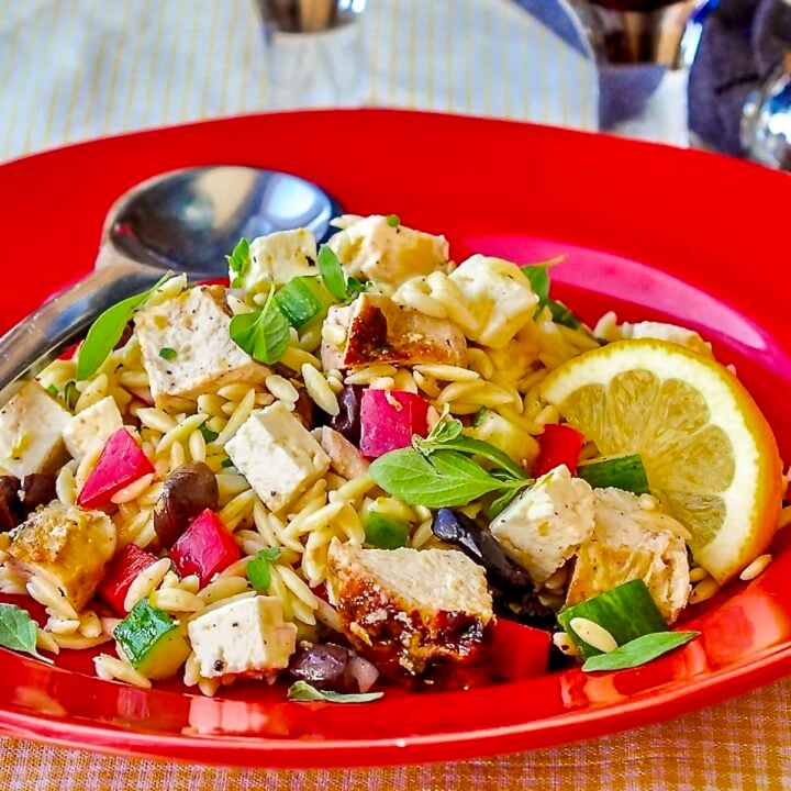 Mediterranean Lemon Chicken Orzo Salad, featured recipe image