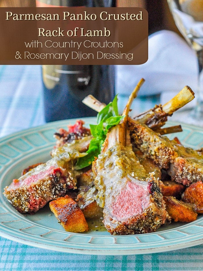 Parmesan Panko Crusted Rack of Lamb image with title text added