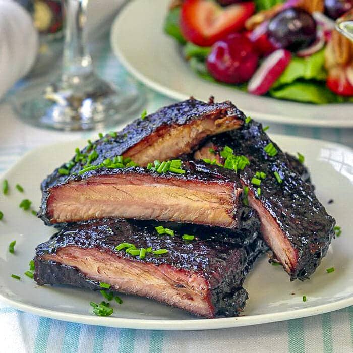 Blueberry Barbecue Sauce on slow cooked ribs