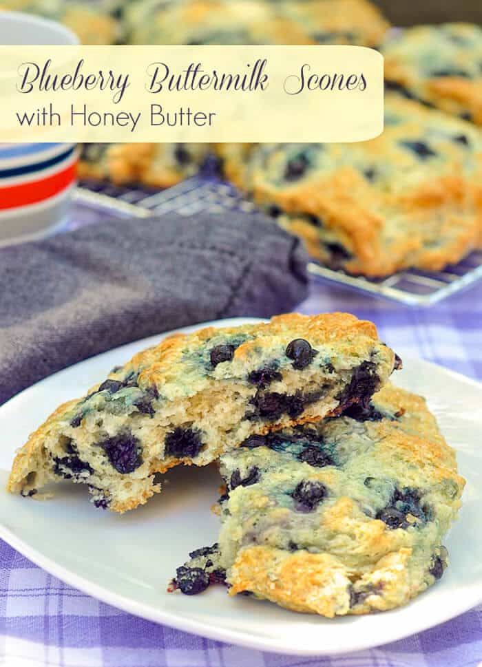 Blueberry Buttermilk Scones with Honey Butter