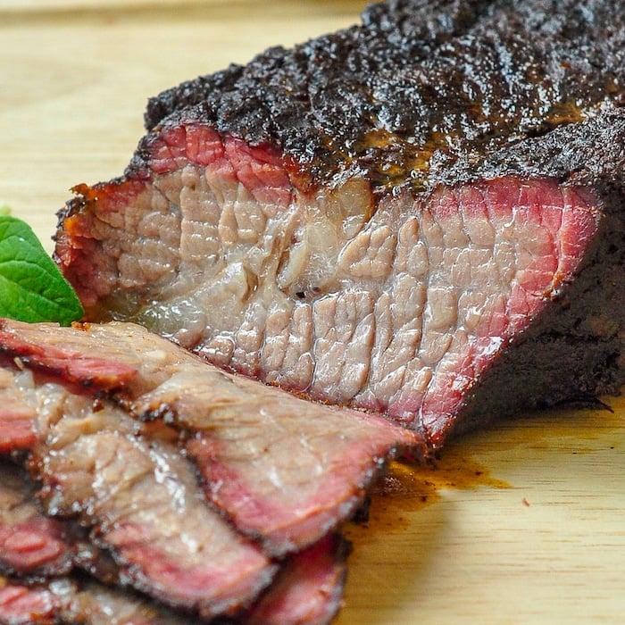 Close up photo of smoked brisket