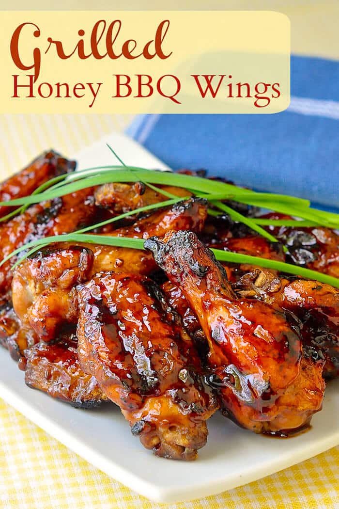 Grilled Honey Barbecue Wings, beautifully glazed sticky wings that you won't be able to get enough of. Make plenty!