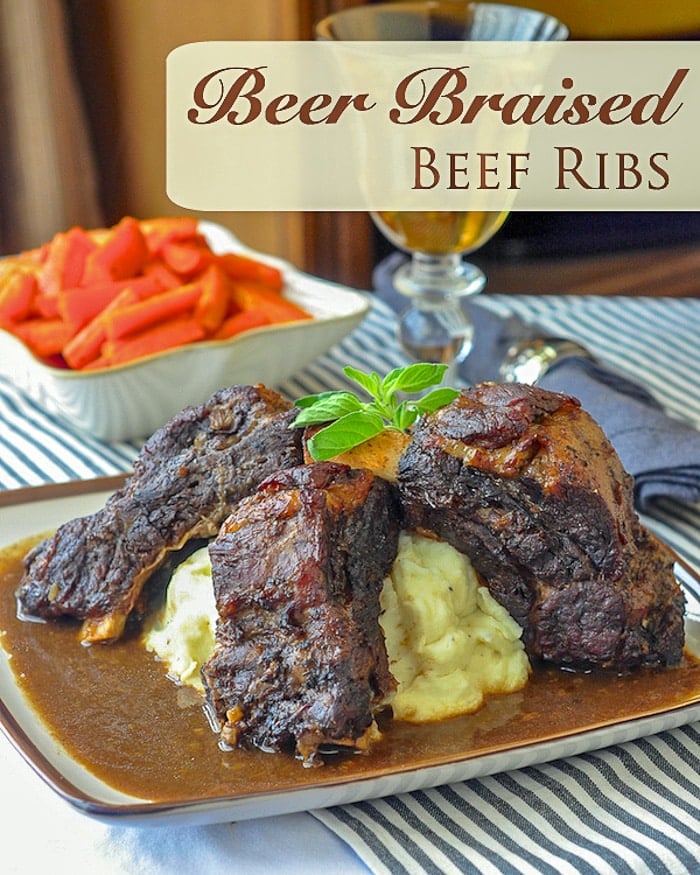 St. John's Stout Braised Beef Ribs photo with title text for Pinterest