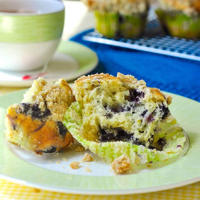 Blueberry Lemon Crumble Muffins