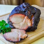 Dry Rubbed Pork Shoulder Roast with molasses BBQ sauce