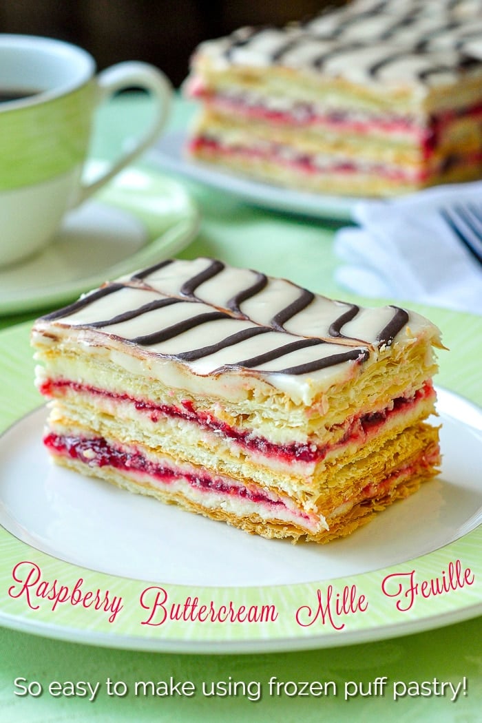 Raspberry Chocolate Mille Feuilles. So easy to make with few