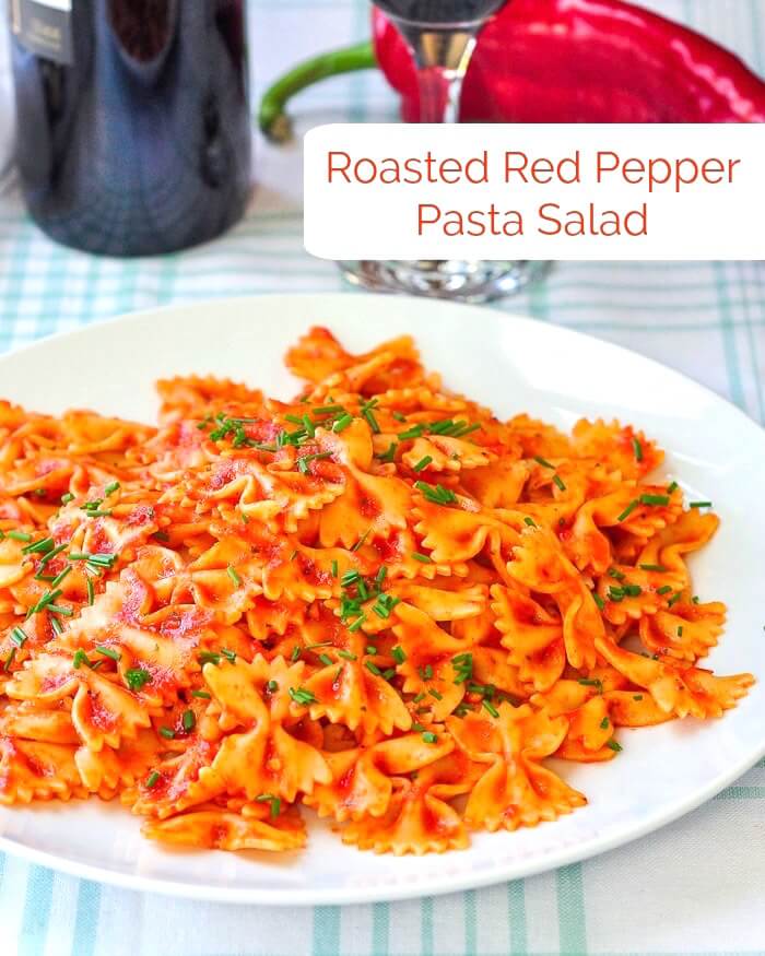 Roasted Red Pepper Pasta Salad. Serve it hot or cold!