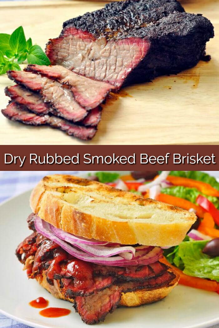 Smoked Beef Brisket collage for Pinterest with title text included