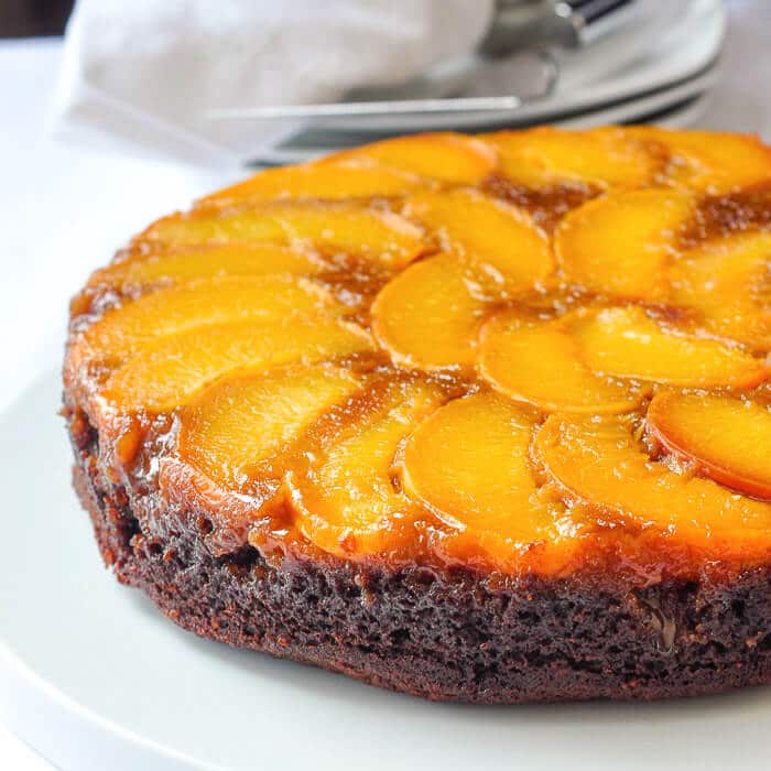 Peach Gingerbread Upside Down Cake