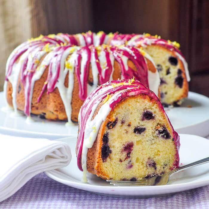 Lemon Blueberry Pound Cake. WIth a rich cream cheese batter!