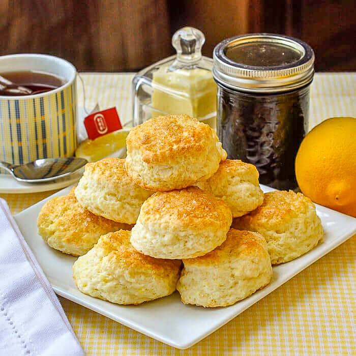 Sour Cream Lemon Scones on serving plate