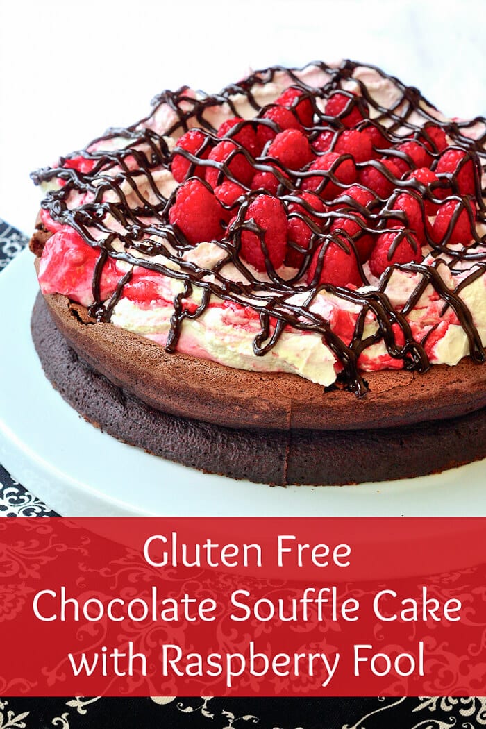 Gluten Free Chocolate Souffle Cake with Raspberry Fool