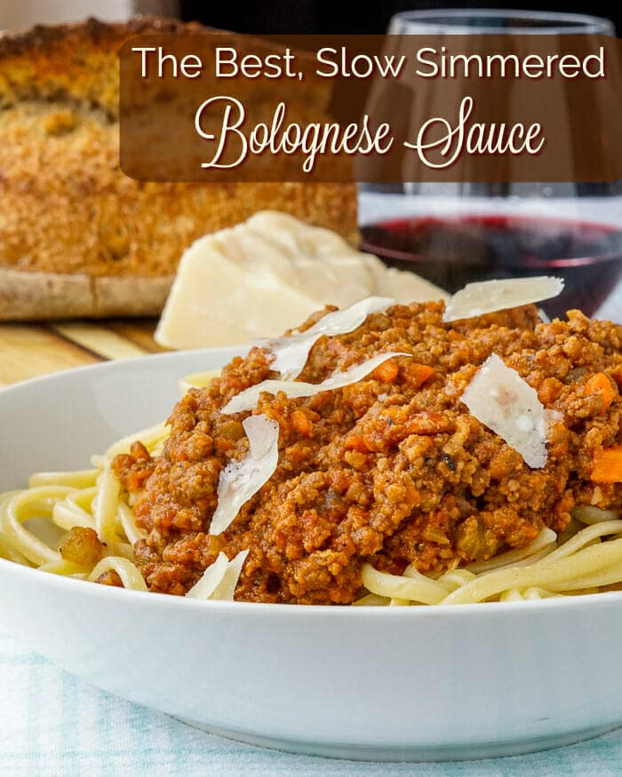 The Best Bolognese Sauce. Image with title text.