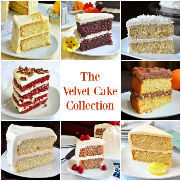 The Velvet Cake Collection from red velvet to lemon or white velvet plus other great versions of this fantastic recipe.