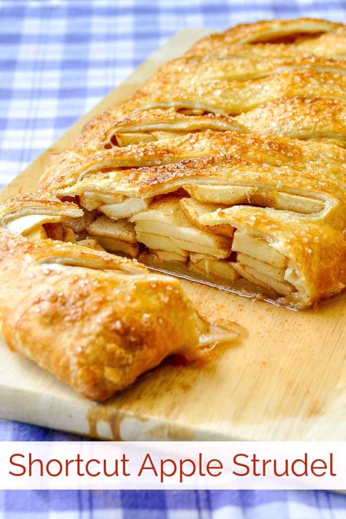 Shortcut Apple Strudel photo with title text added for Pinterest