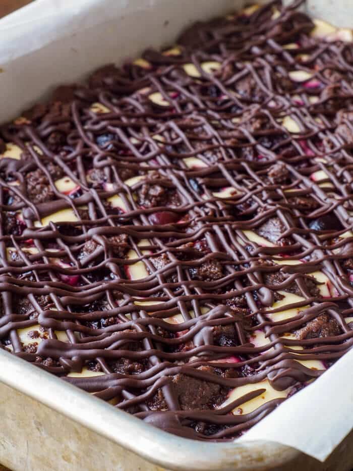 Chocolate Cherry Cheesecake Squares