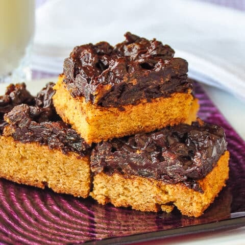 Chocolate Covered Raisins Cookie Bars close up photo for featured image