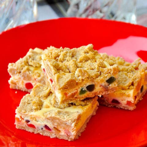 Fruitcake Cheesecake Bars