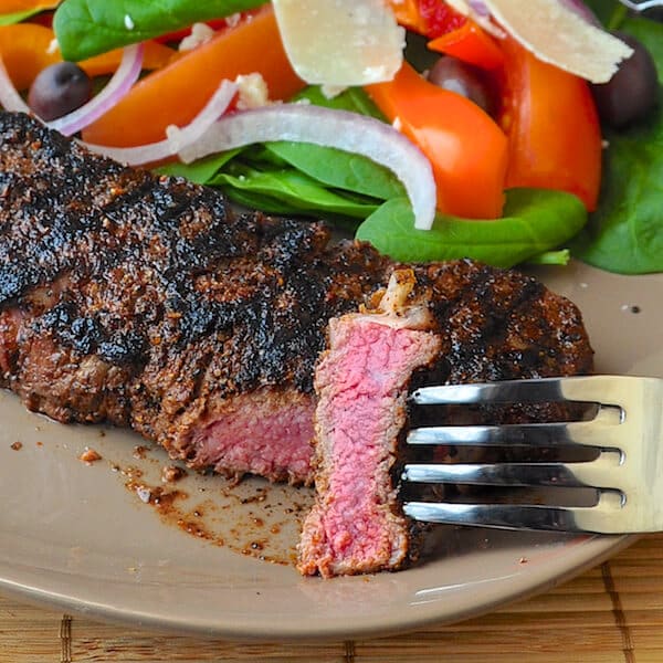 Coffee Steak - rubbed with chipotle & Espresso ground coffee.