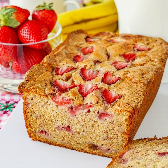 Strawberry Banana Bread close up photo