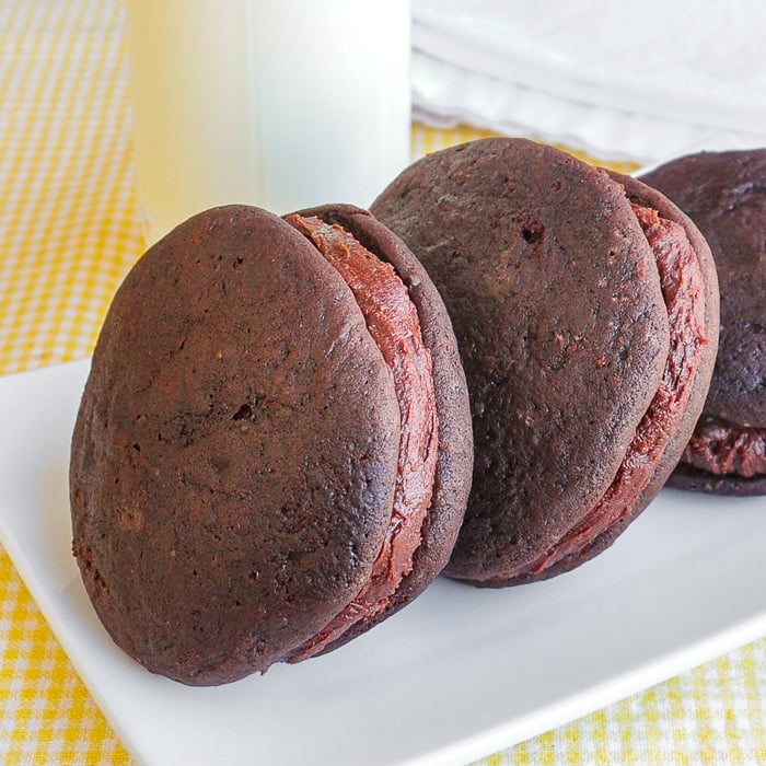 Double Chocolate Whoopie Pies close up featured image