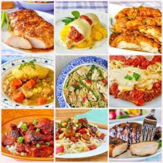 Top ten boneless chicken breast recipes collage for featured recipe image