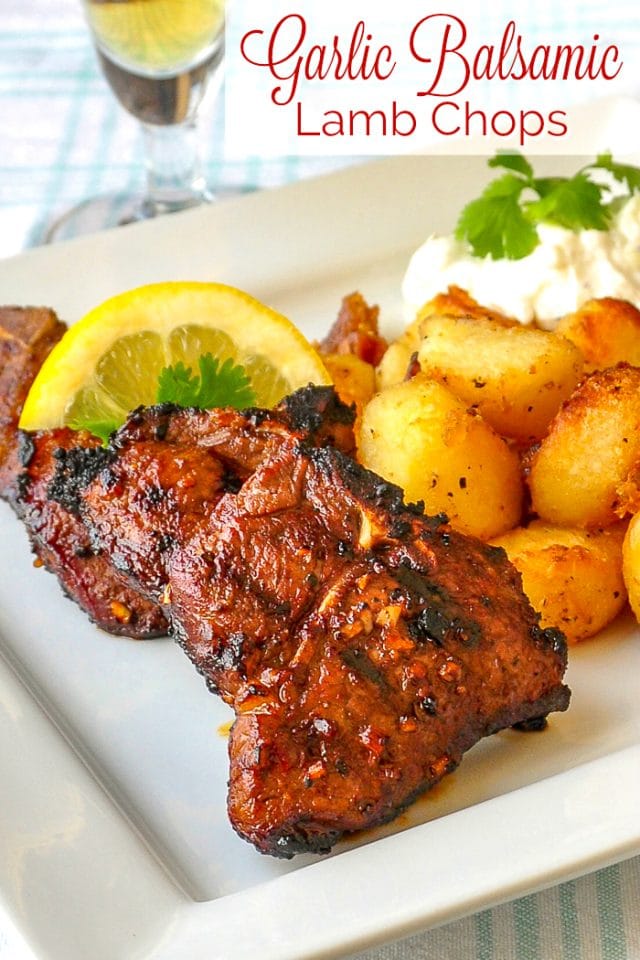Garlic Balsamic Lamb Chops, using a very simple marinade before grilling.