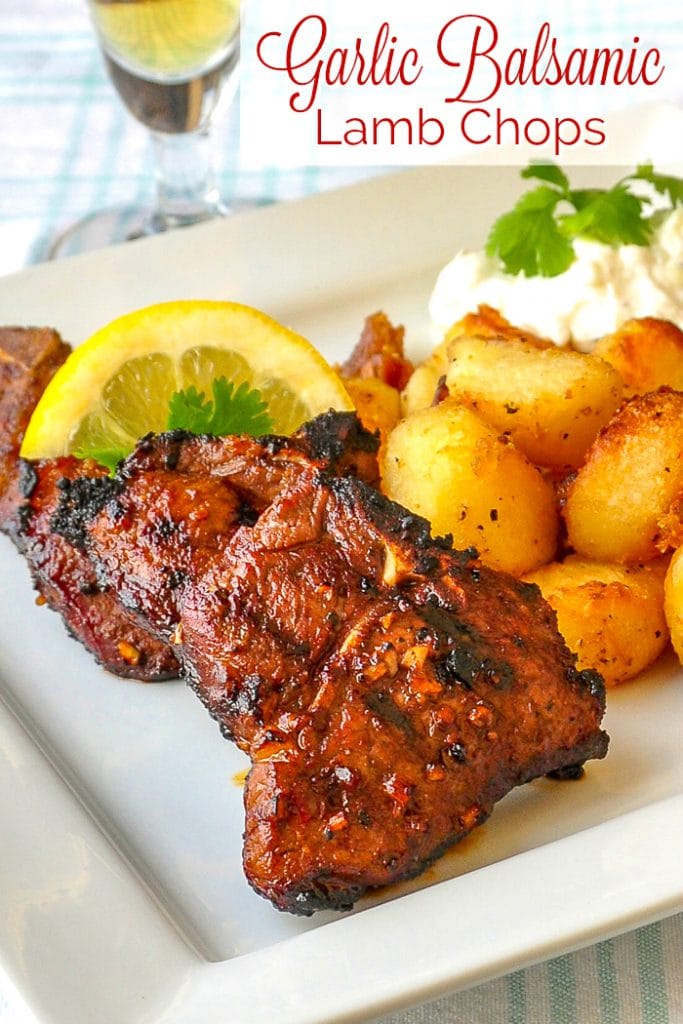 Garlic Balsamic Lamb Chops, using a very simple marinade before grilling.